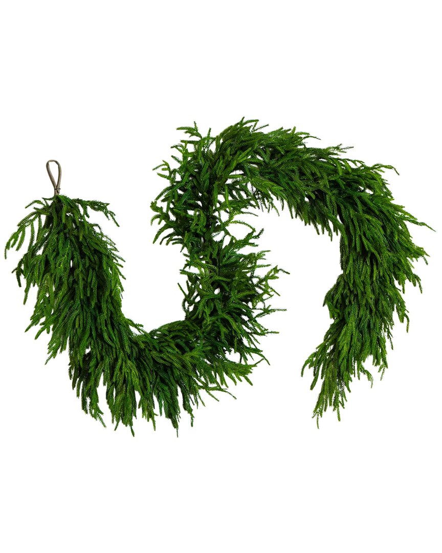 Nearly Natural 8ft. Artificial Real Touch Norfolk Island Pine Garland In Green