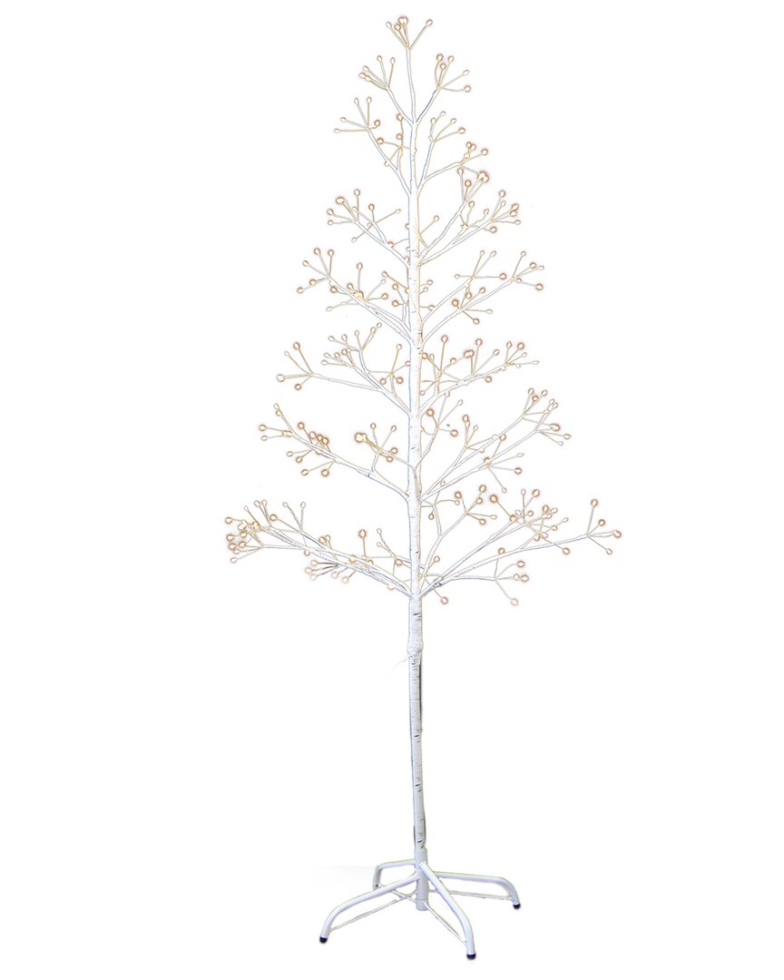Kurt Adler 5ft White Birch Tree With Warm White Led 8 Function Lights In White
