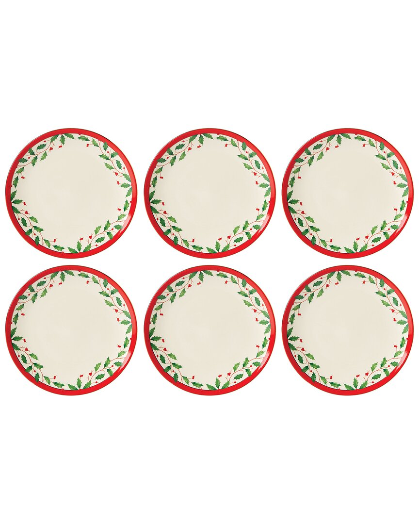 Lenox Holiday 6pc Accent Plate Set In Multicolor