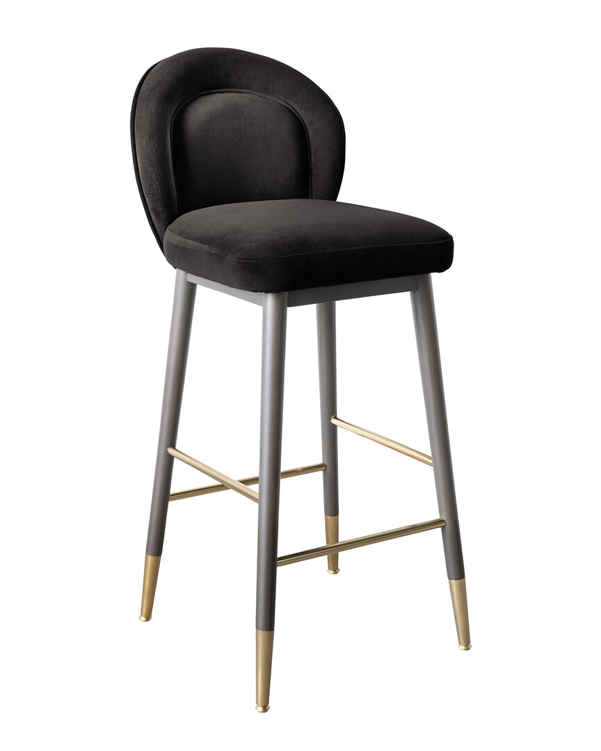 Tov Furniture 1 Pc. Velvet Counter Stool In Grey