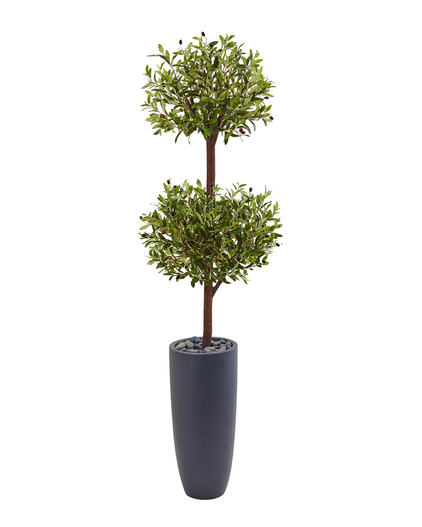 Nearly Natural 6ft Olive Double Artificial Tree