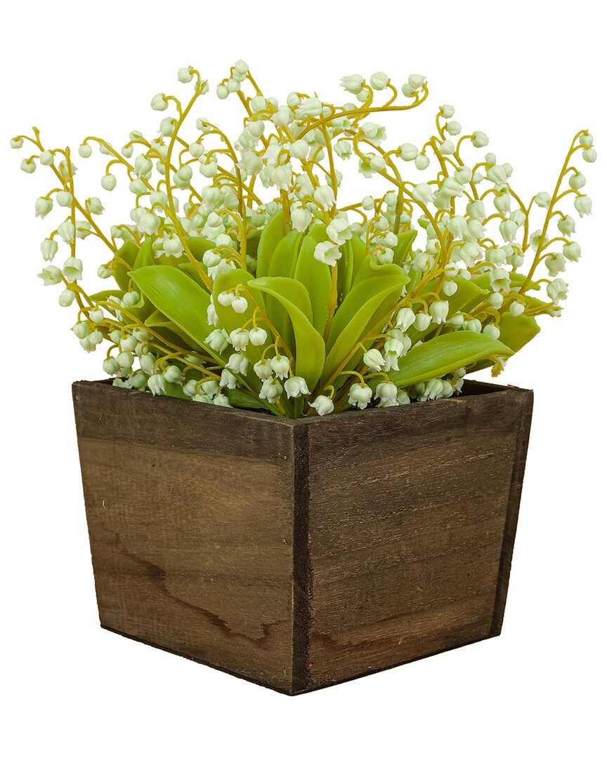 NATIONAL TREE COMPANY NATIONAL TREE COMPANY 10IN GREEN LILY-OF-THE-VALLEY FLOWERS IN WOOD BOX