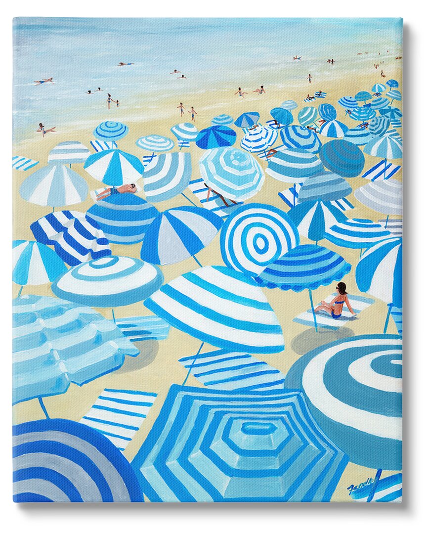 Stupell Striped Coastal Beach Umbrellas Canvas Wall Art By Life Wall Art Designs
