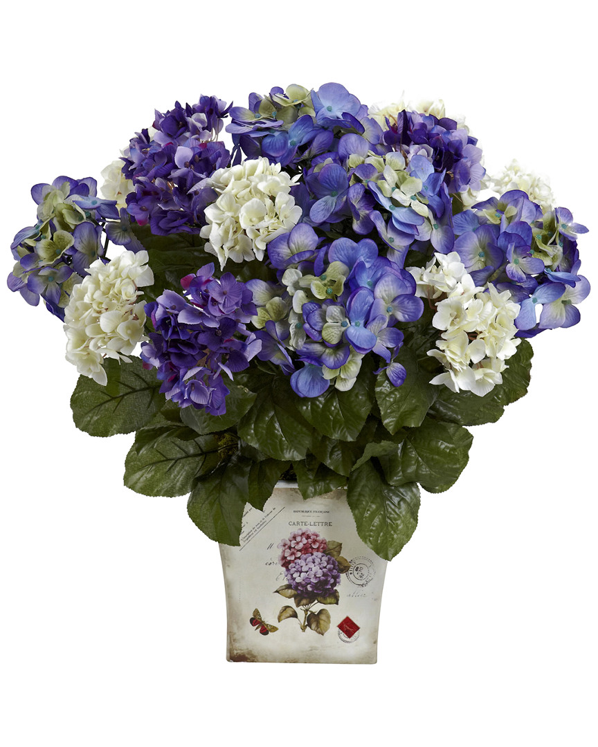 Nearly Natural Mixed Hydrangea With Floral Planter