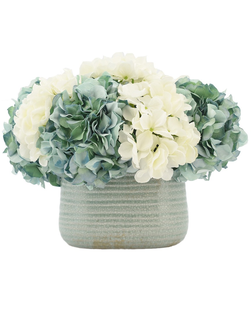 Creative Displays Teal & White Hydrangea Floral Arrangement