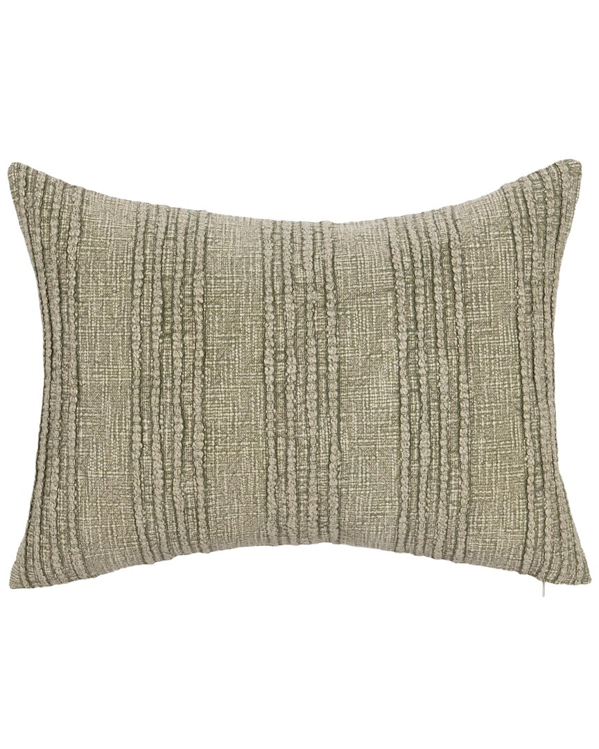 Classic Home Woven Stripe Gratitude Cotton Throw Pillow