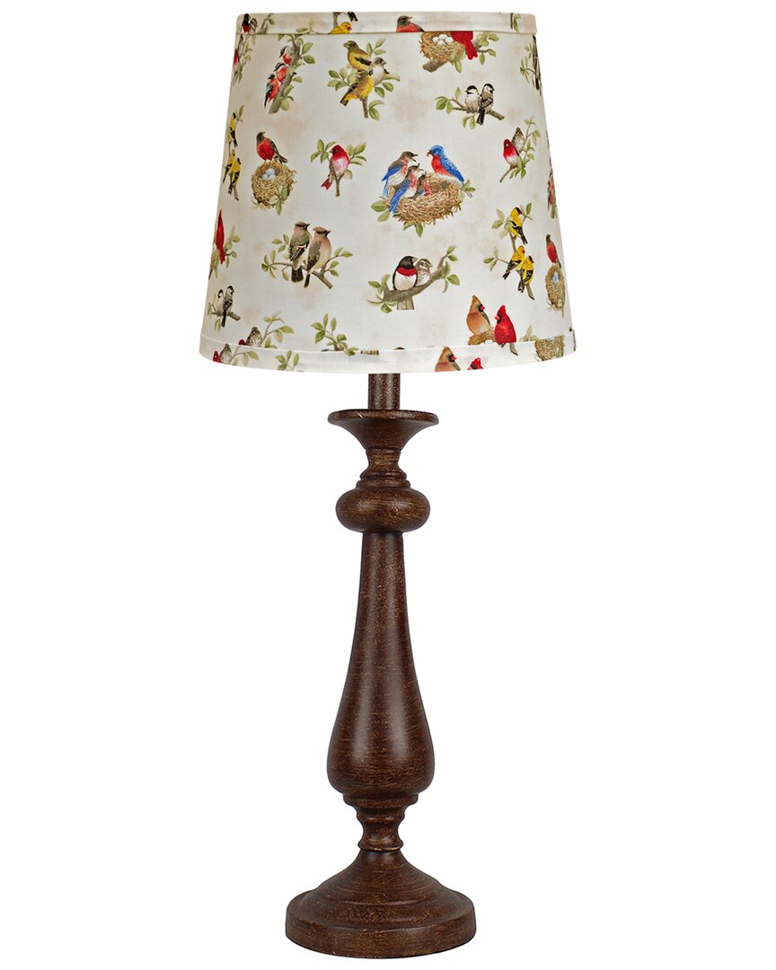 Ahs Lighting & Home Decor Lexington Table Lamp With Beautiful Birds Shade In Brown
