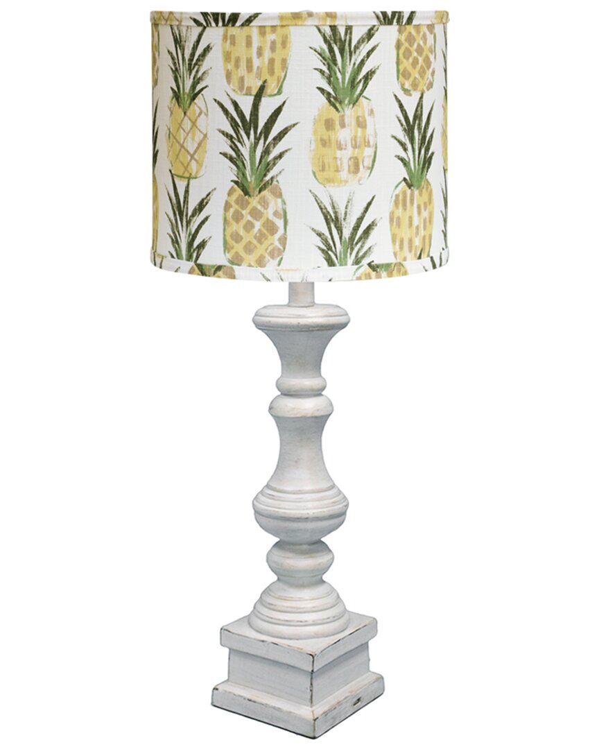 Ahs Lighting & Home Decor Austin Antique Table Lamp With Pineapple Shade In White