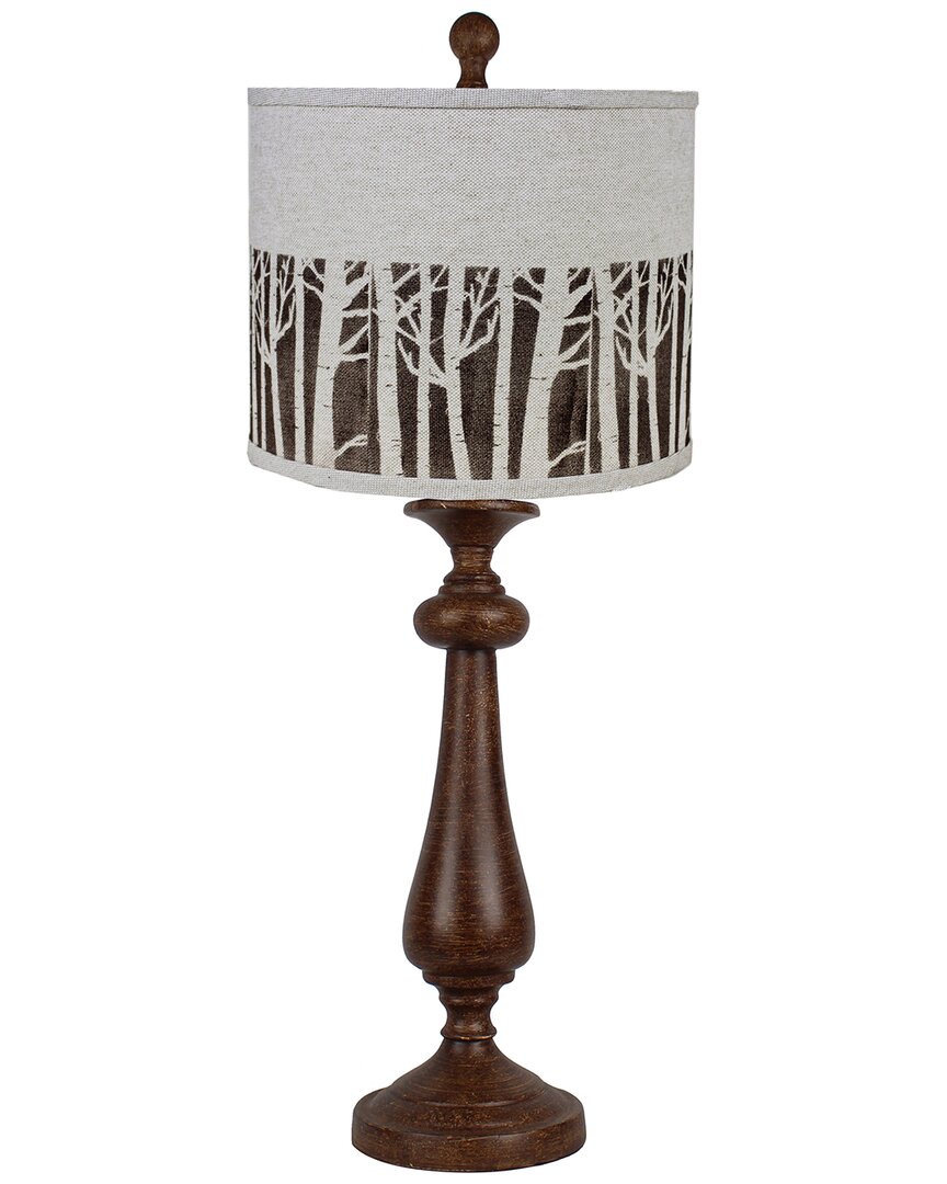 Ahs Lighting & Home Decor Lexington Table Lamp With Birch Stencil Shade In Brown