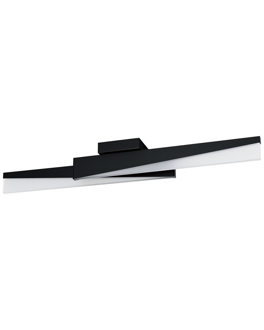 Eglo Isidro 2 Light Integrated Led Ceiling Light With Black Finish & White Acrylic Shade
