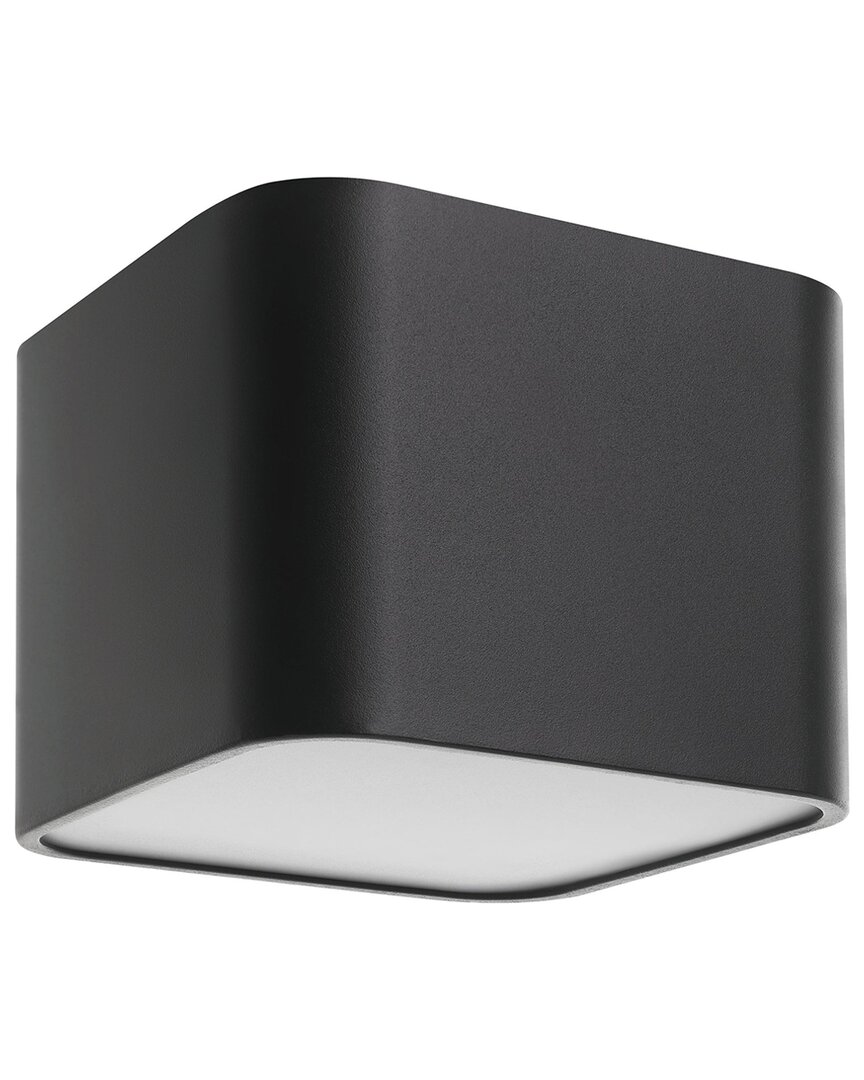 EGLO EGLO GRIMASOLA 1 LIGHT SQUARE CEILING LIGHT WITH BLACK FINISH & WHITE DIFFUSER