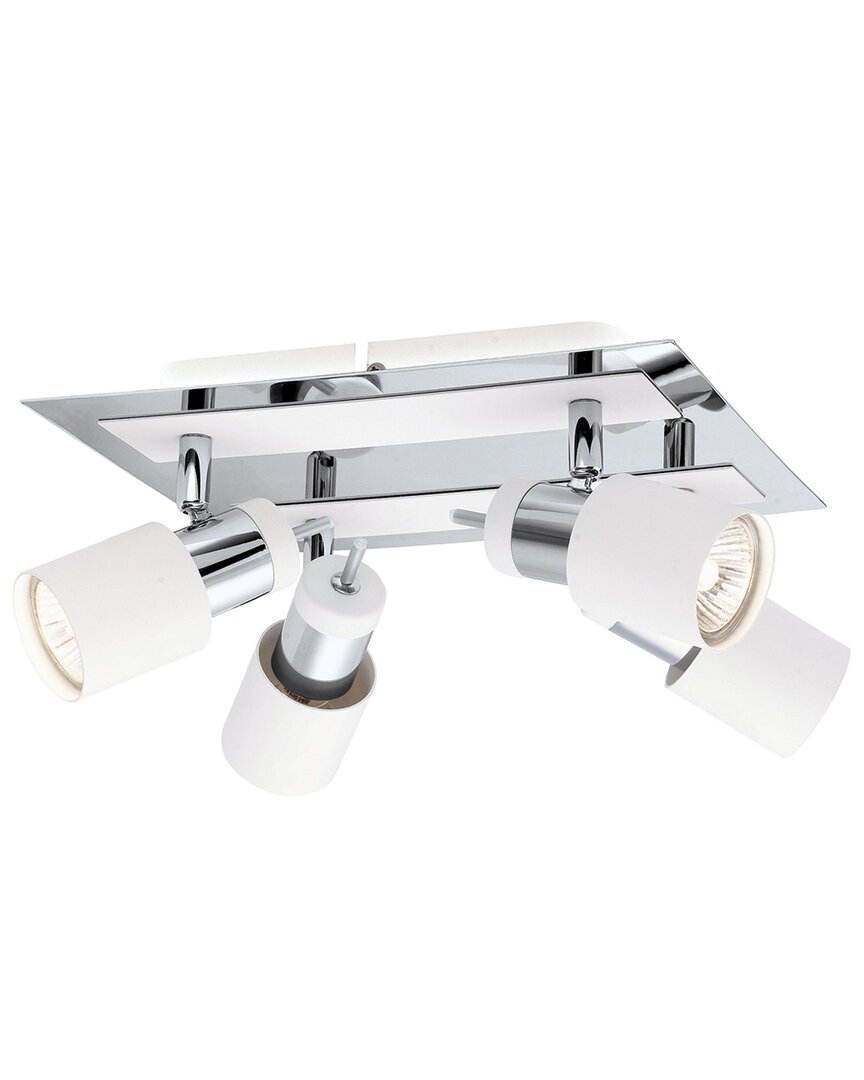 EGLO EGLO DAVIDA 4 LIGHT CEILING TRACK LIGHT WITH CHROME & WHITE FINISH & CYLINDER ADJUSTABLE LAMP HEADS