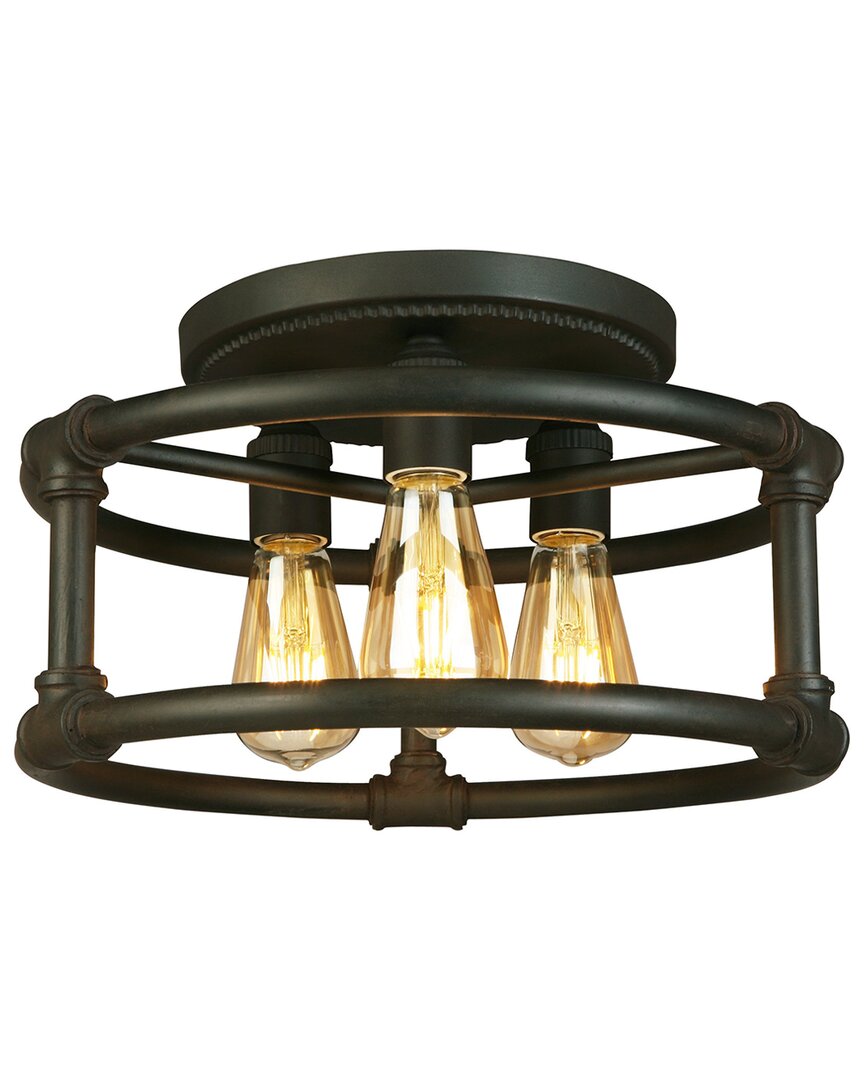 EGLO EGLO WYMER 3 LIGHT OPEN BULB CEILING LIGHT WITH MATTE BRONZE FINISH