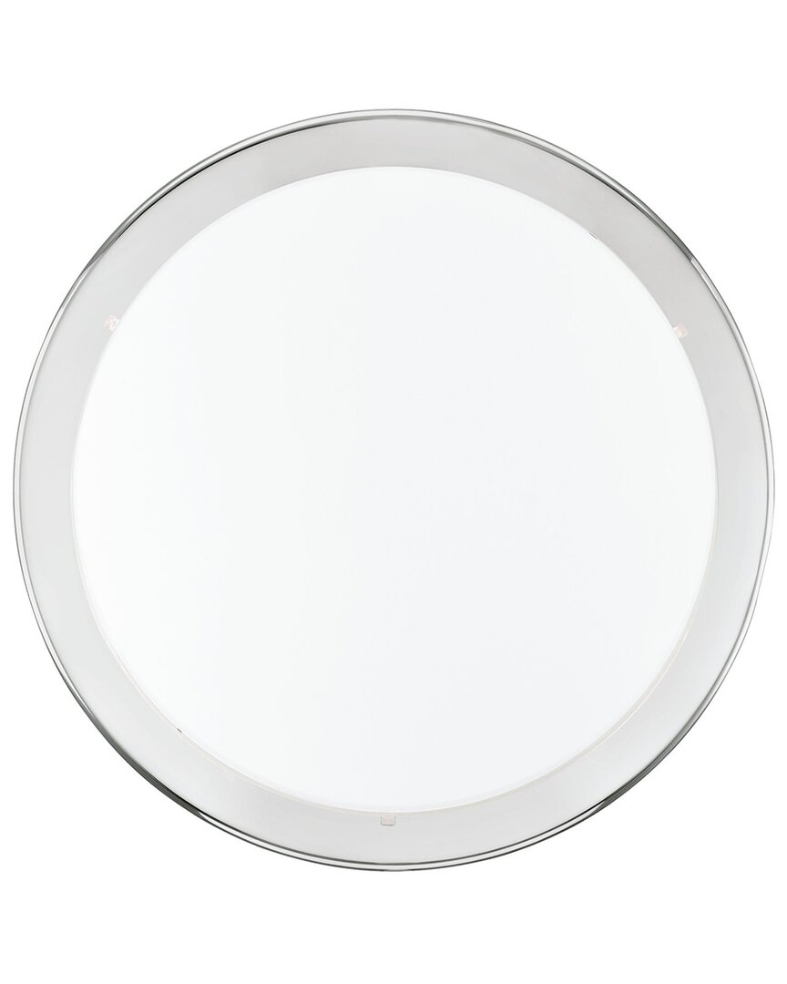 Eglo Planet 2 Light Ceiling Light With Chrome Finish & Satin Glass Shade