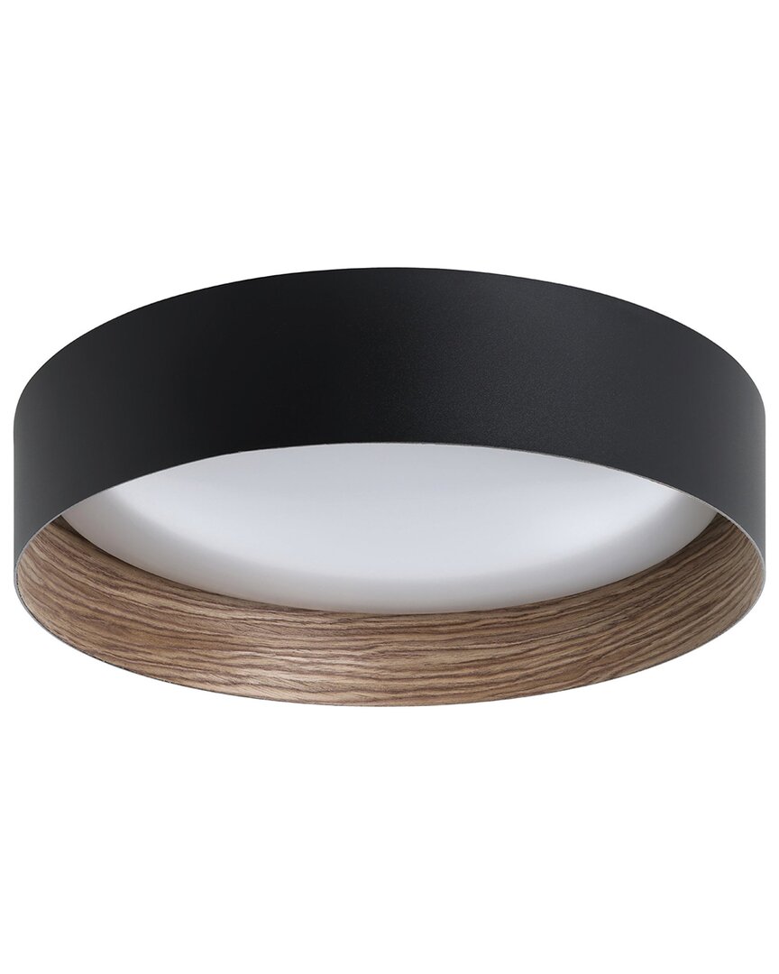 EGLO EGLO ESTER 1 LIGHT LED CEILING LIGHT WITH BLACK & SANDLEWOOD VENNER FINISH & WHITE DIFFUSER 