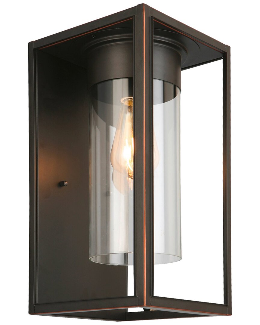 Eglo Walker Hill 1 Light Outdoor Wall Light With Oil Rubbed Bronze Finish & Clear Glass