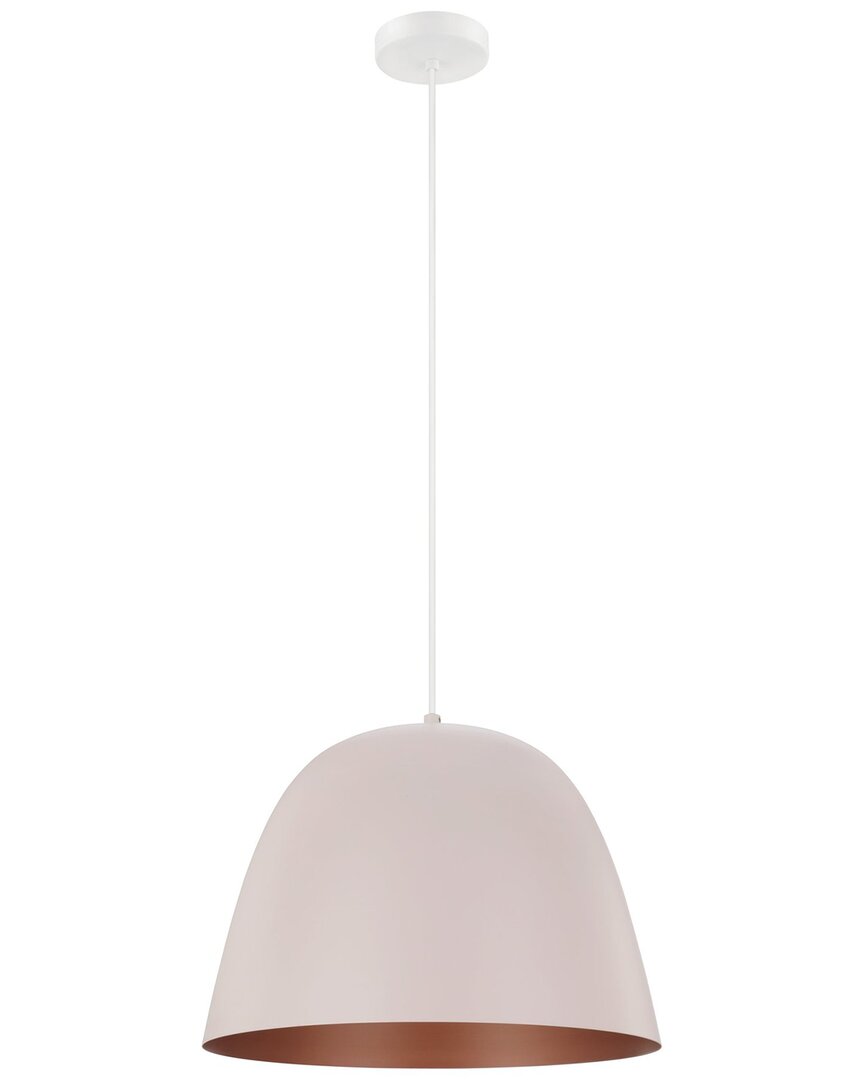 EGLO EGLO CORETTO 1 LIGHT PENDANT WITH APRICOT FINISH & APRICOT WITH COPPER INTERIOR METAL SHADE