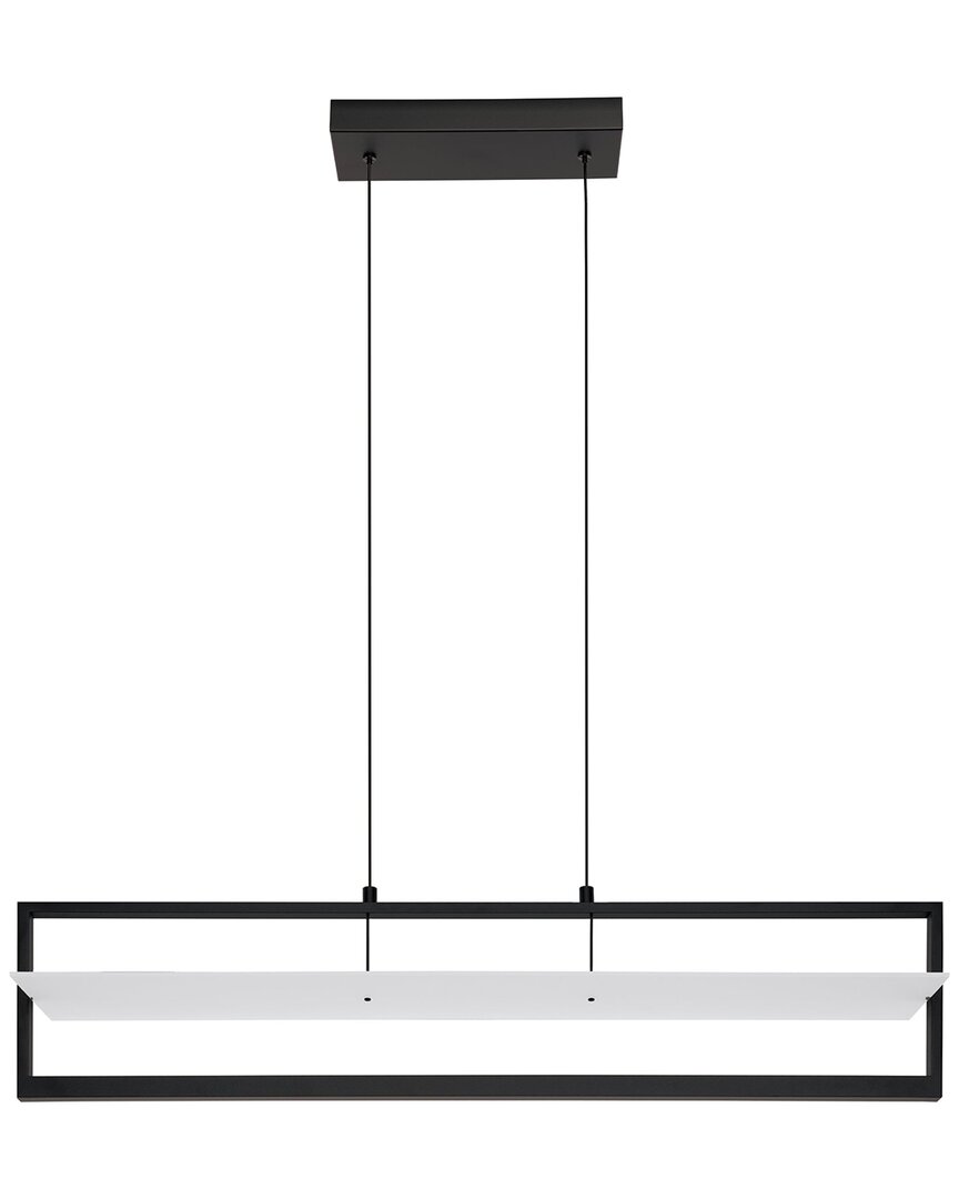 Eglo Farneta 1 Light Intergrated Led Linear Pendant With Black Finish & Satin Acrylic Shade