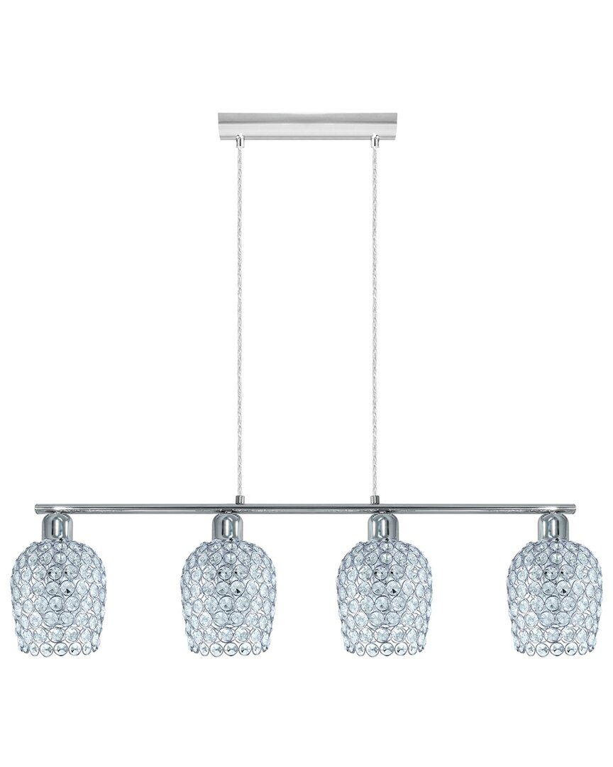 Eglo Bonares 3 Light Linear Pendant With Chrome Finish & Clear Glass Shades