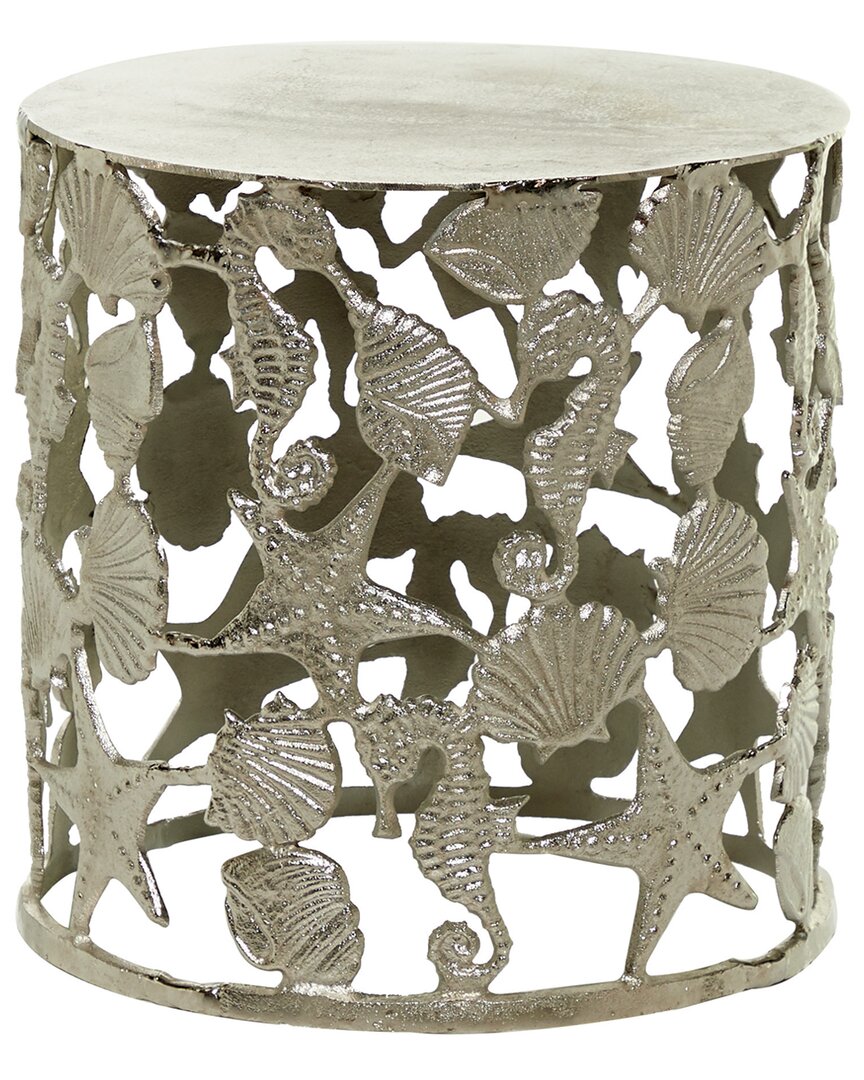 Peyton Lane Sea Life Accent Table In Silver