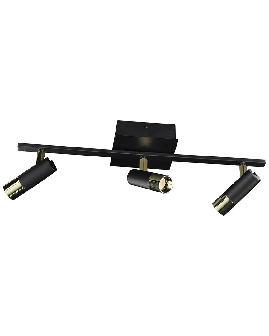 Eglo Tomares 3 Light Integrated Led Track Light With Black & Brass Finish With Adjustable Lamp Heads