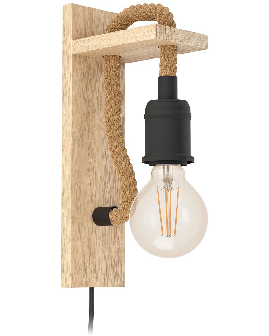 EGLO EGLO RAMPSIDE 1 LIGHT OPEN BULB WALL LIGHT WITH NATURAL WOOD FINISH