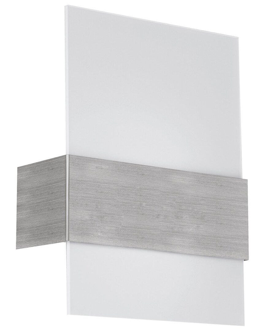 Eglo Nikita 1 Light Wall Light With Matte Nickel Finish & Satin Glass