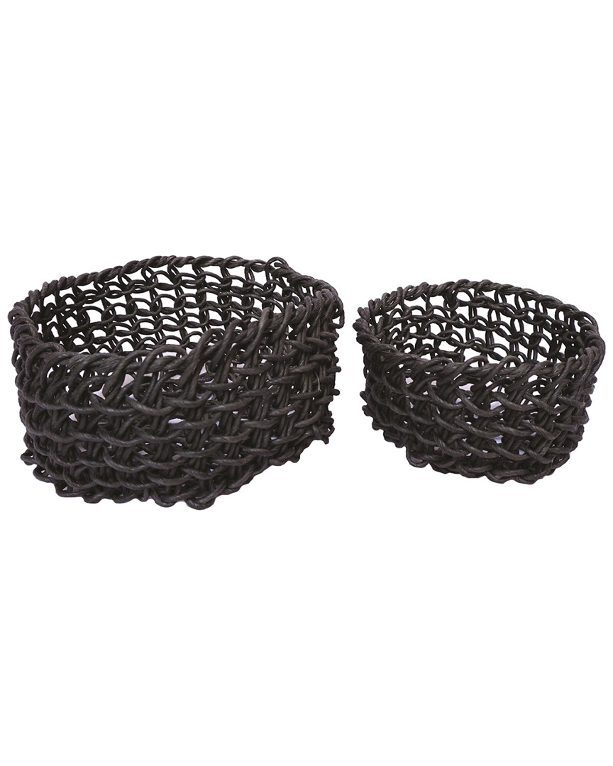 Bidkhome Set Of 2 Round Folding Baskets