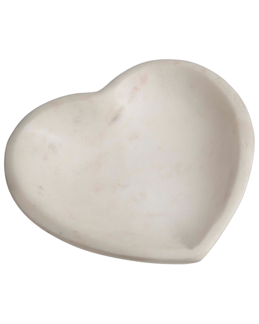 Bidkhome White Marble Heart Shaped Bowl