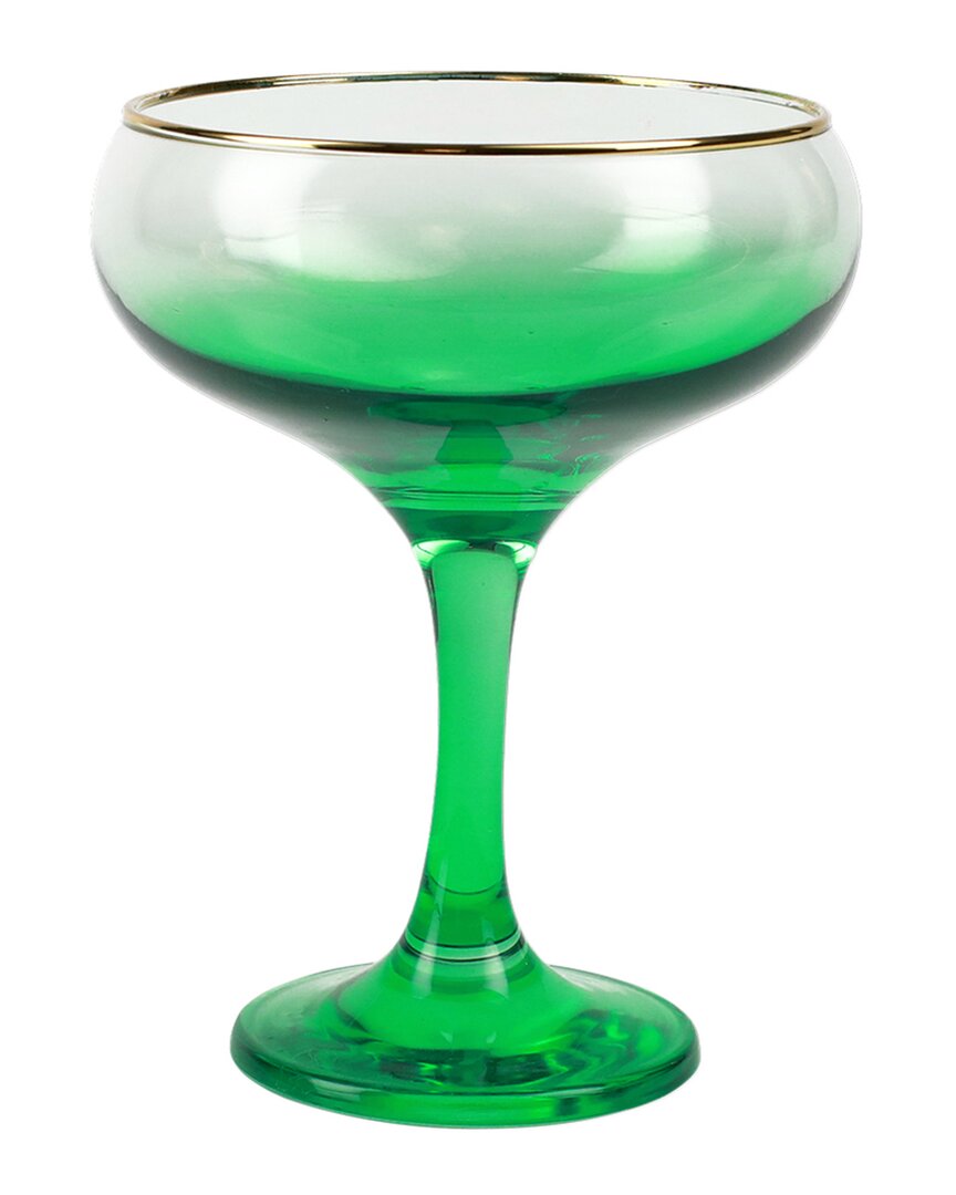 Vietri Rainbow Emerald Coupe Champagne Glass