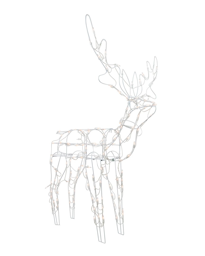 Northlight 48in Lighted White Standing Reindeer Outdoor Christmas Display In White