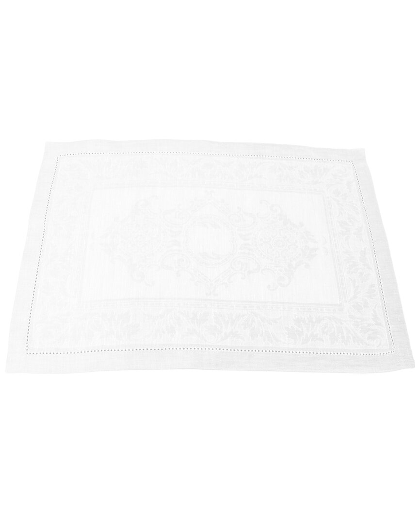 French Home Set Of 6 Linen Arboretum Placemats In White