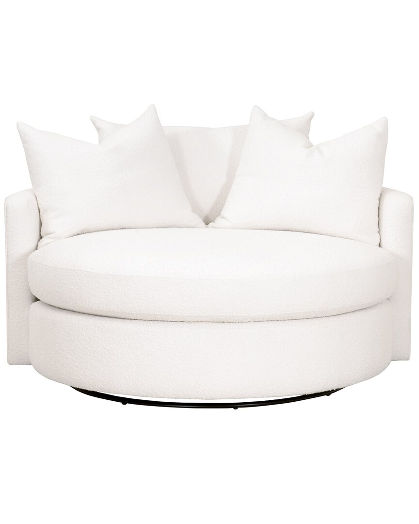 Essentials For Living Lourne Grand Swivel Sofa Chair In White