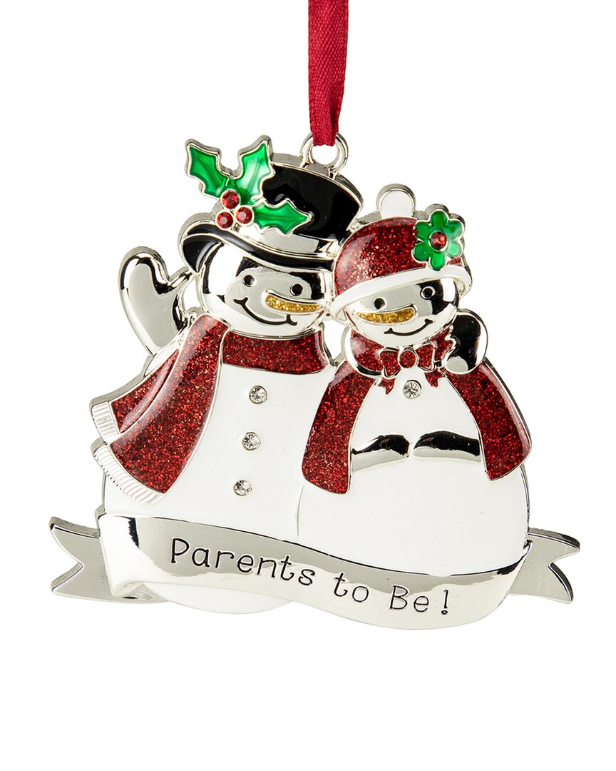 Northlight 3.5in Silver-plated Snowmen Parents To Be Christmas Ornament In White
