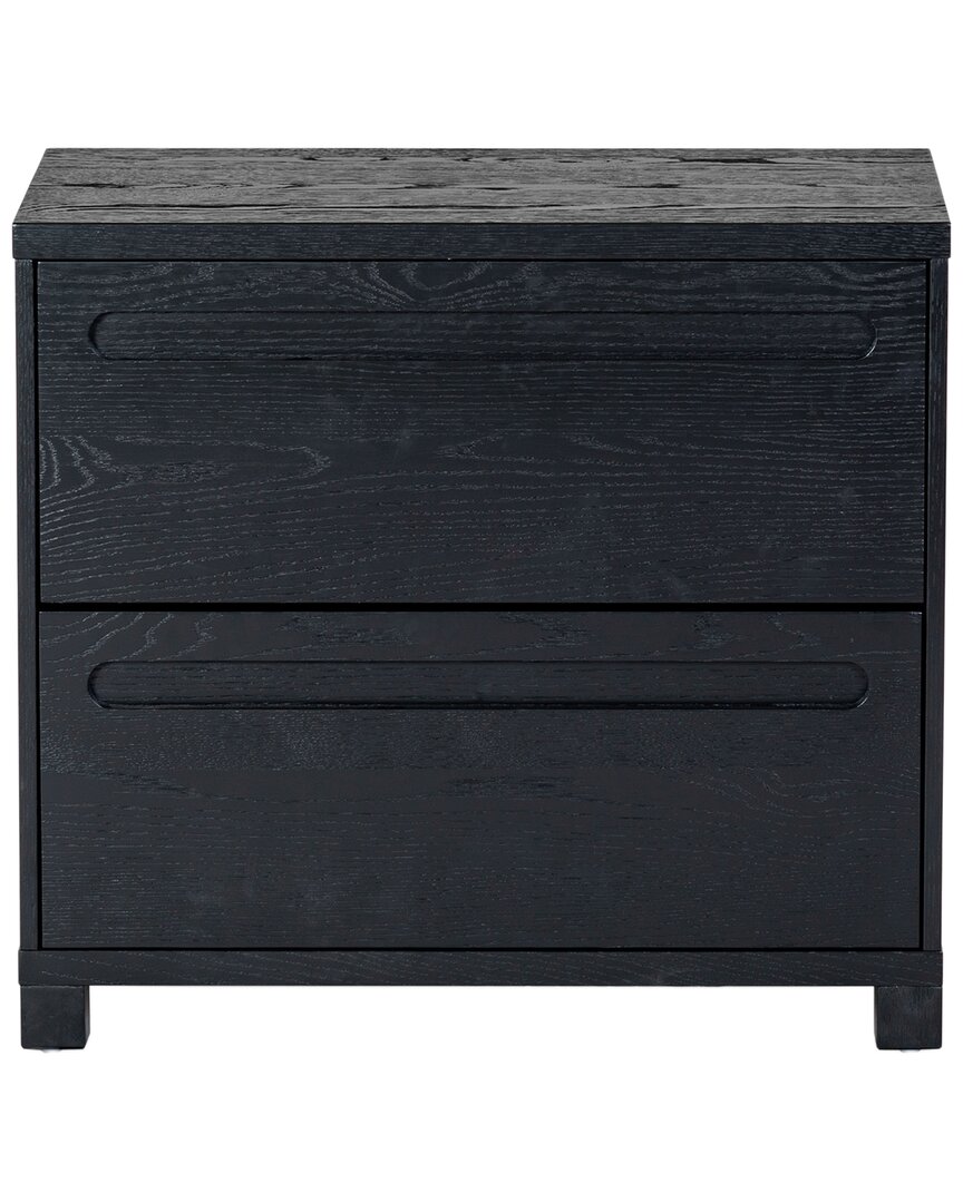 Safavieh Couture Tobiette 2 Drawer Wood Nightstand In Black
