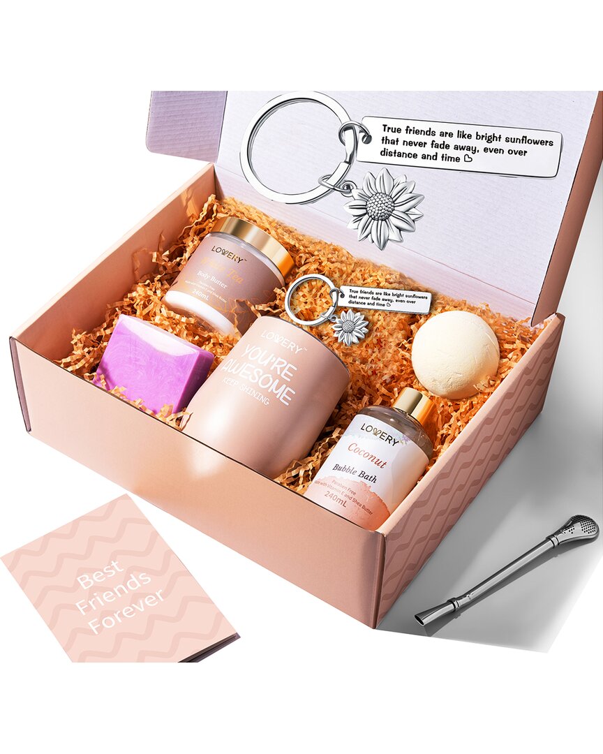 Lovery Best Friend Handmade Spa Gift Set, Friendship Birthday Gifts With Tumbler In Pink