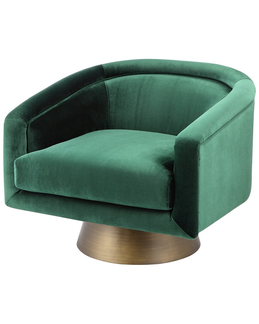 Pangea Home Audrina Swivel Lounge Chair In Metallic