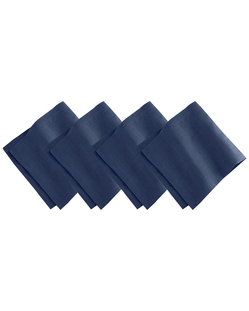Villeroy & Boch Set Of 4 La Classica Luxury Linen Fabric Napkins In Blue