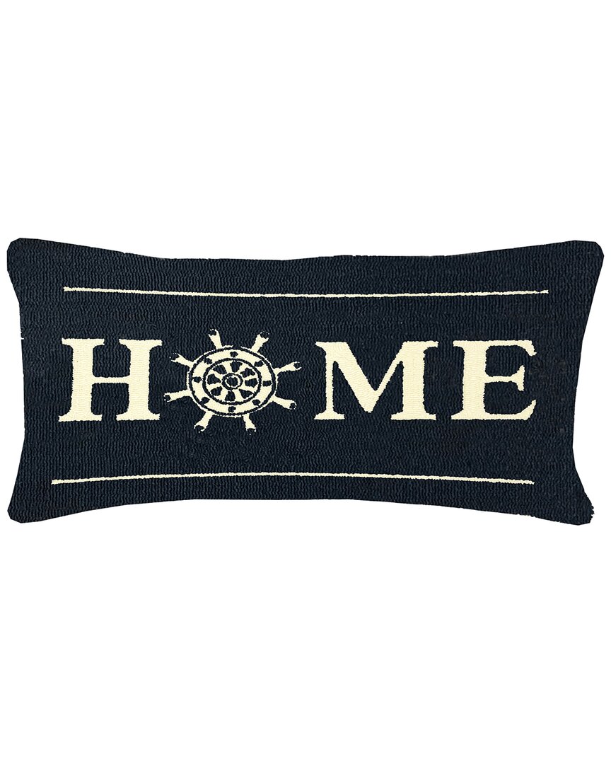 The Rug Market Home Ship Wheel Indoor/outdoor Pillow In Blue