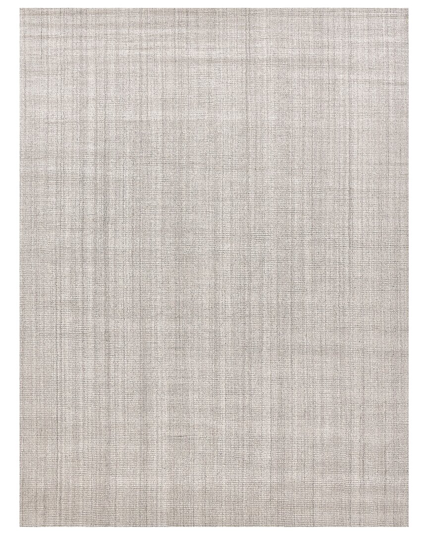 Exquisite Rugs Robin Hand-loomed New Zealand Wool And Bamboo Silk Rug In Silver
