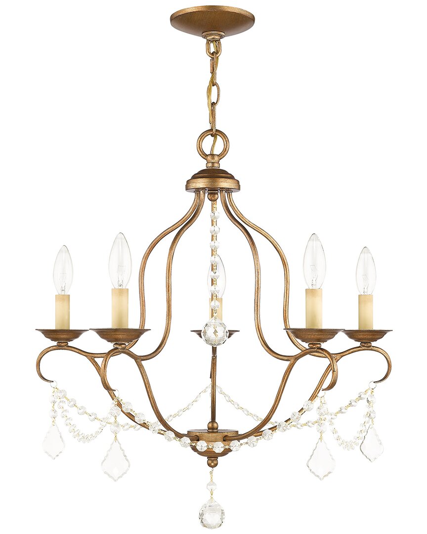 Livex Lighting Chesterfield 5-light Antique Gold Leaf Chandelier