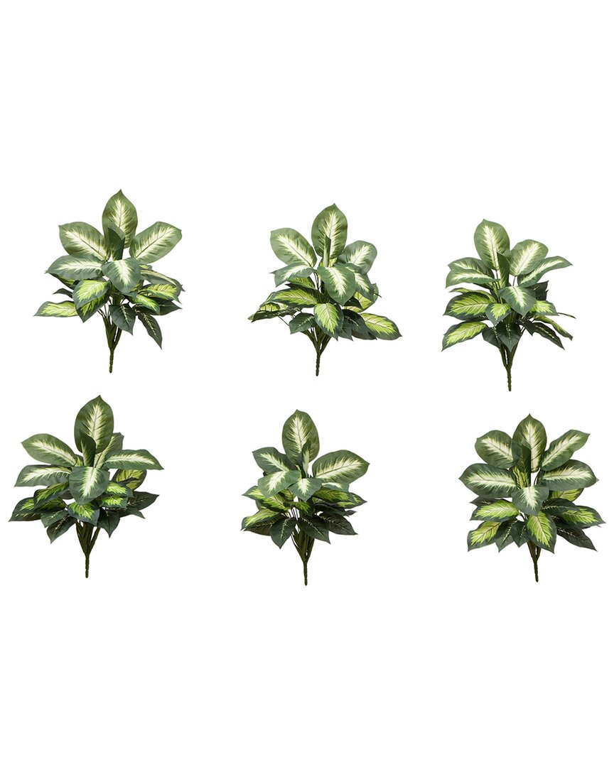 NEARLY NATURAL NEARLY NATURAL SET OF 6 ARTIFICIAL GOLDEN DIEFFENBACHIA PLANTS 