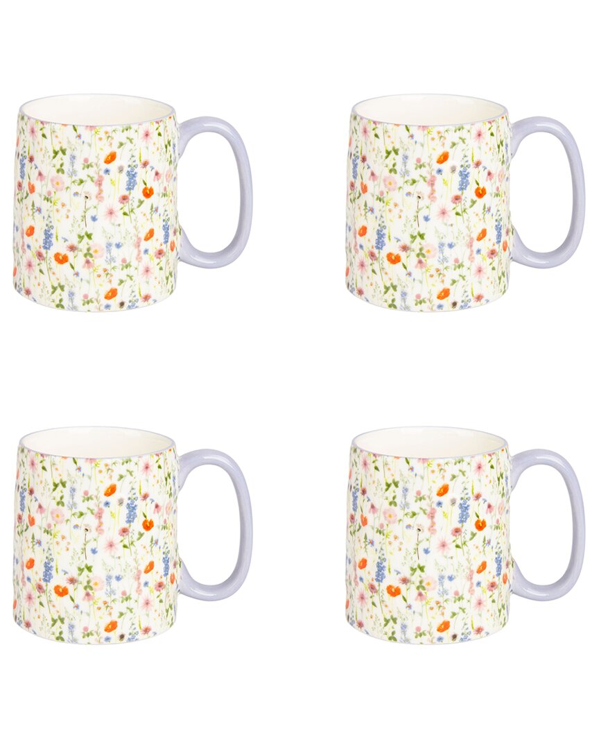 10 Strawberry Street Set Of 4 Bella Wildflower Mugs