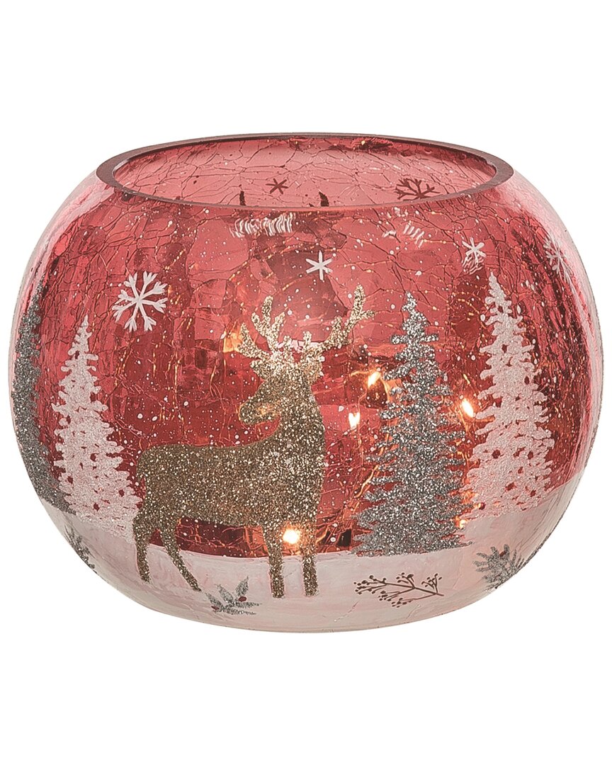 Shop Transpac Glass 6in Multicolor Christmas Light Up Mystic Forest Globe Decor