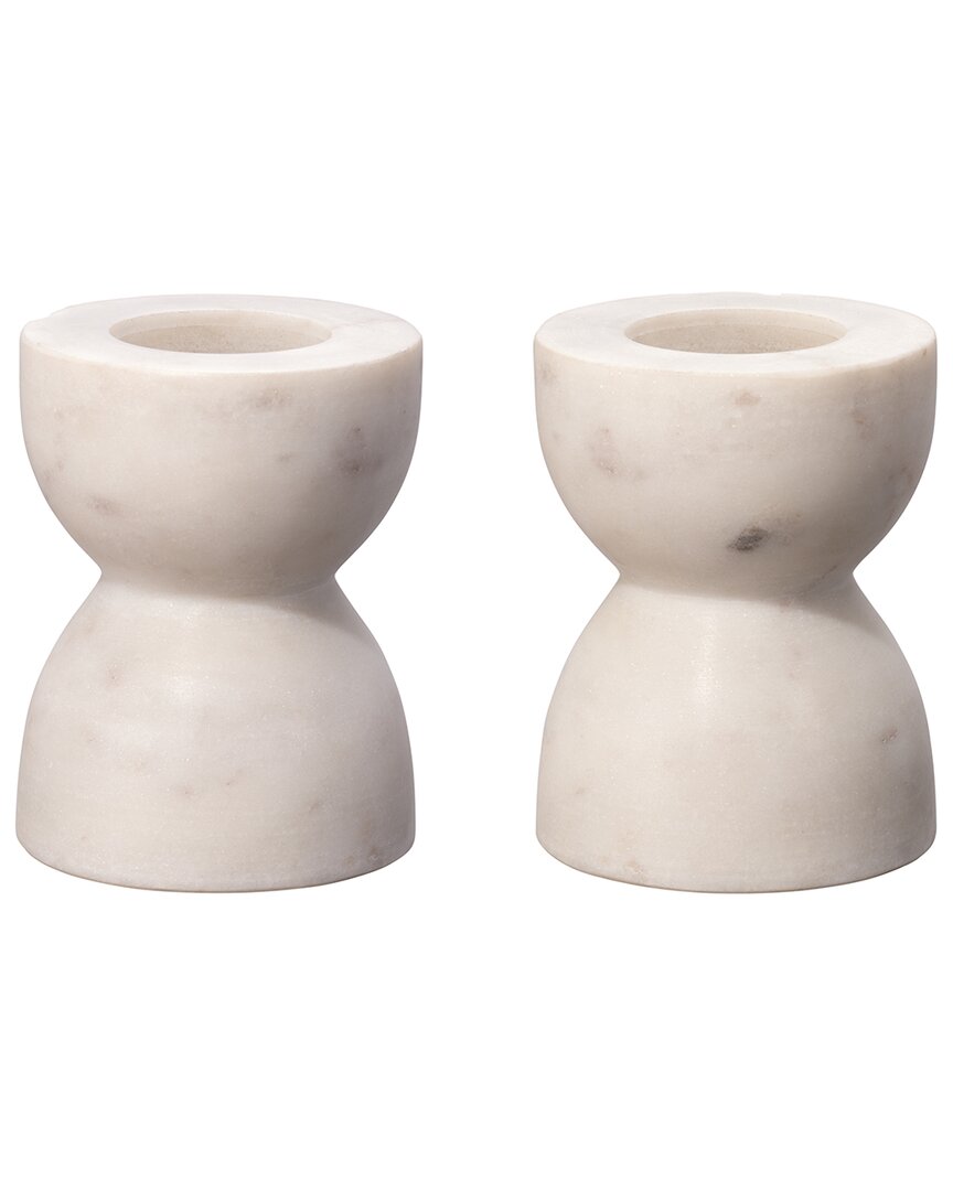 Jamie Young Petit Set Of 2 Marble Candlesticks