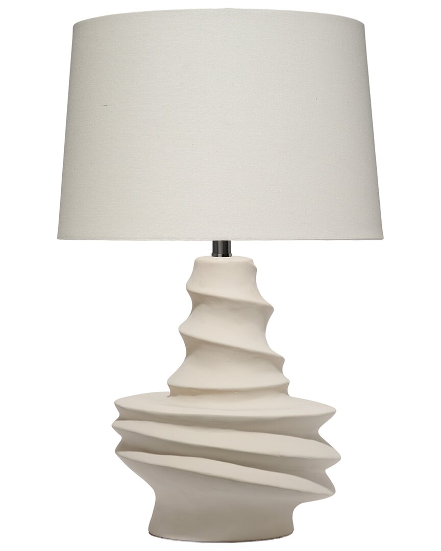 Jamie Young Dune Ceramic Table Lamp With Linen Shade In Neutral