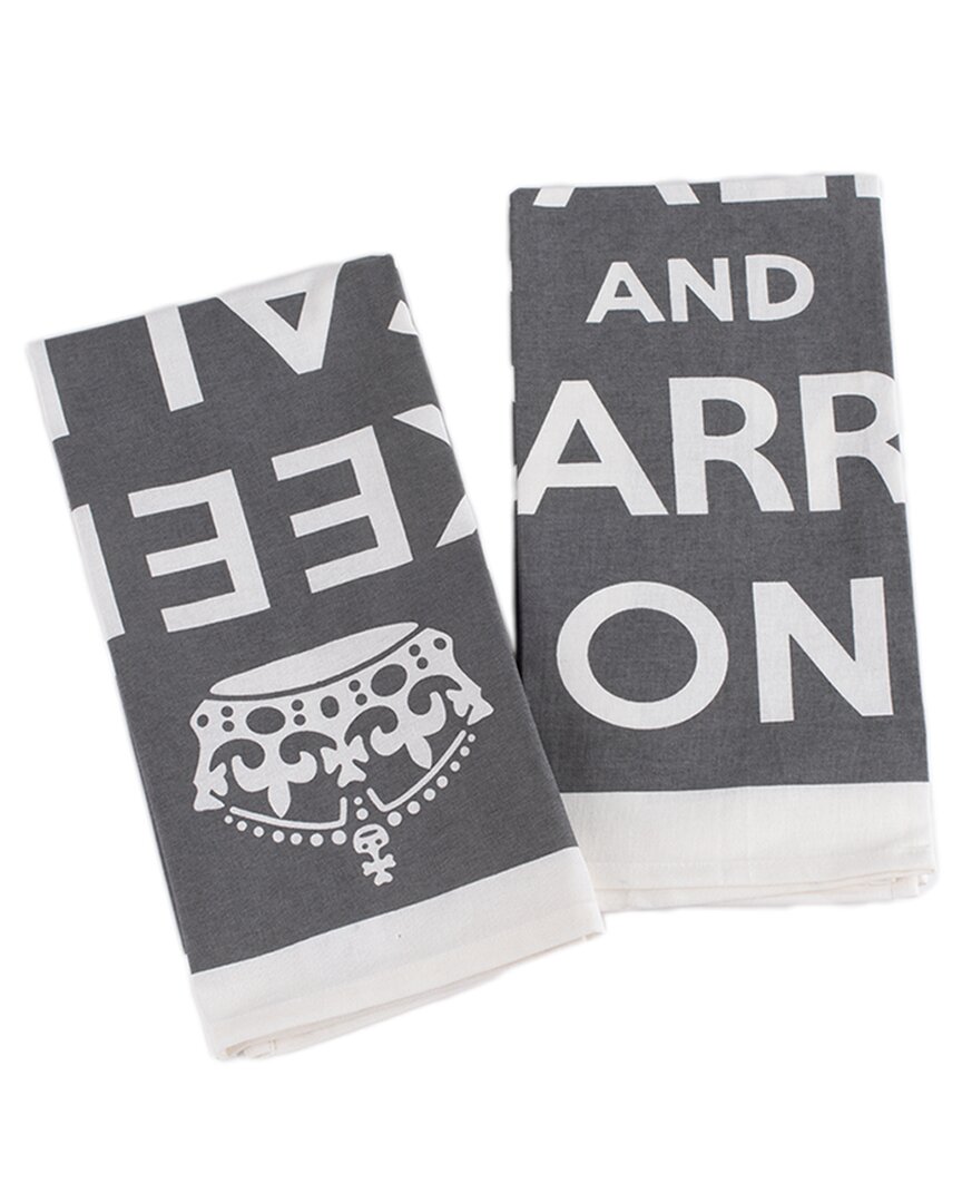 AMITY HOME AMITY HOME SET OF 2 KEEP CALM GUEST TOWELS