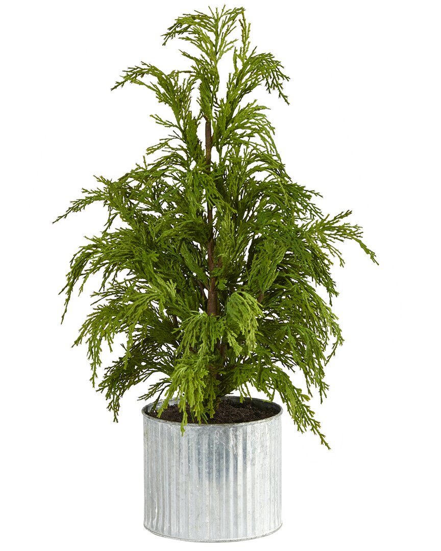Nearly Natural 20in Cedar Pine Natural Look Artificial Tree In Green