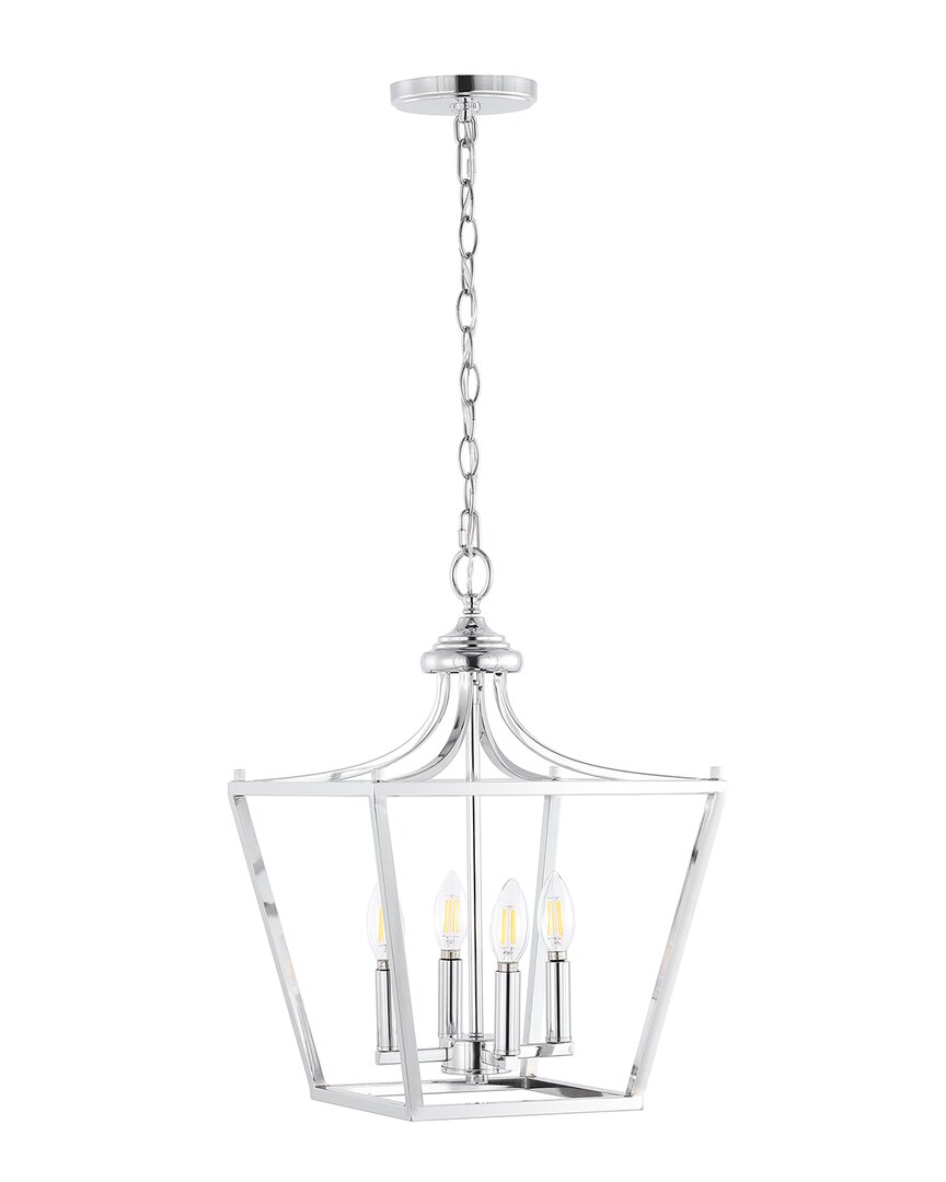 Jonathan Y Camden 4 Light Led Pendant In Silver