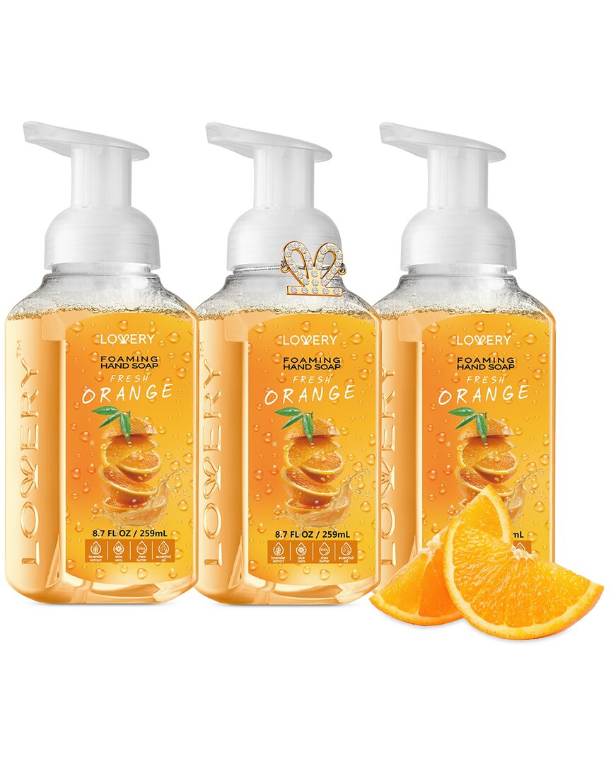 Lovery Set Of 3 Foaming Hand Soaps In Fresh Orange, Moisturizing Hand Wash
